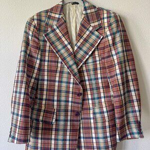 Vintage Plaid Blazer - Approx. 40R